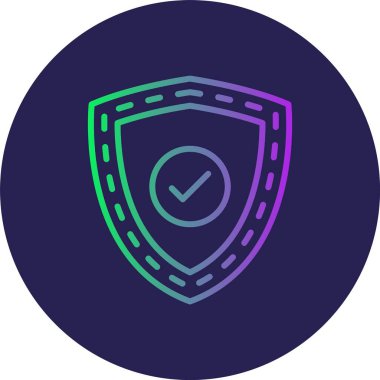 Kalkan Çizgisi Gradyan Çemberi Simgesi