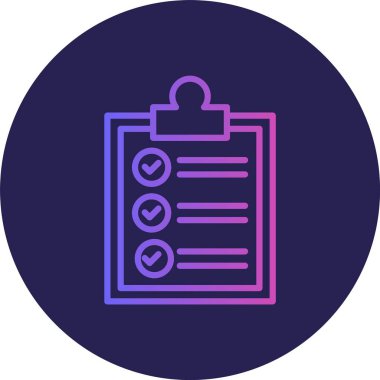 Kontrol Listesi Gradyan Çemberi Simgesi