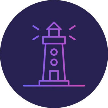 Deniz feneri Çizgisi Gradyan Çemberi Simgesi