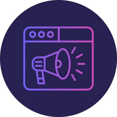 Hoparlör Satırı Gradyan Çemberi Simgesi