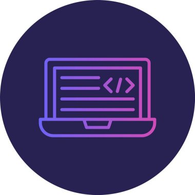 Programlama Satırı Gradyan Çemberi Simgesi