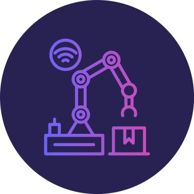 Robot Kolu Çizgisi Gradyan Çemberi Simgesi
