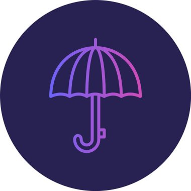 Şemsiye Satırı Gradyan Çemberi Simgesi