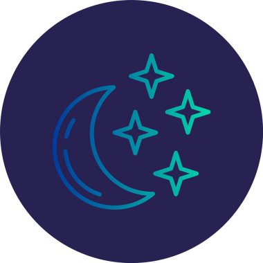 Hilal Ay Çizgisi Gradyan Çemberi Simgesi