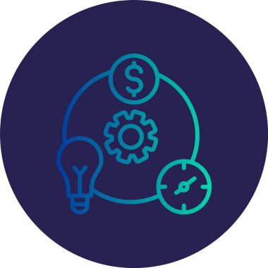 Kaynak Satırı Gradyan Çemberi Simgesi