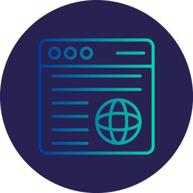 Web sitesi Satırı Gradyan Çemberi Simgesi