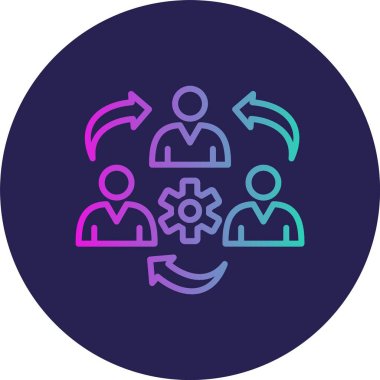 Koordinasyon Satırı Gradyan Çemberi Simgesi