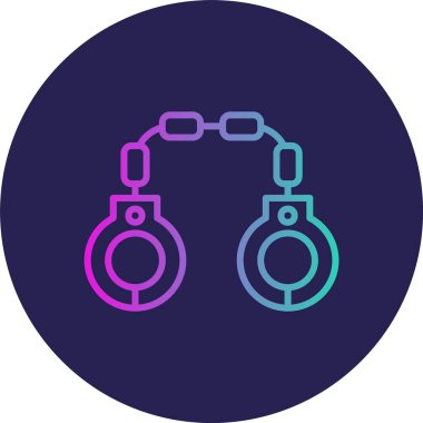 Güvenlik Çizgisi Gradyan Çemberi Simgesi