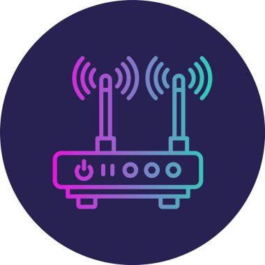 Wifi Yönlendirici Hattı Gradyan Çemberi Simgesi