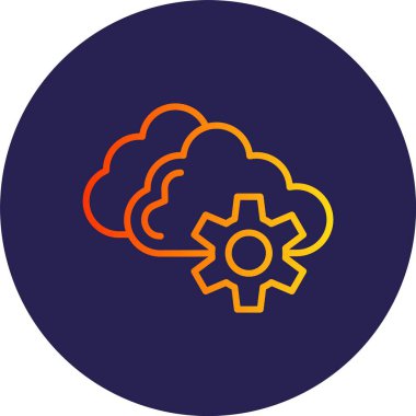 Bulut Çizgisi Gradyan Çemberi Simgesi