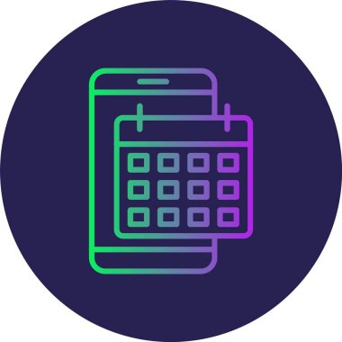 Takvim Satırı Gradyan Çemberi Simgesi