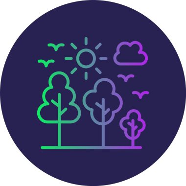 Öğleden Sonra Çizgisi Gradyan Çemberi Simgesi