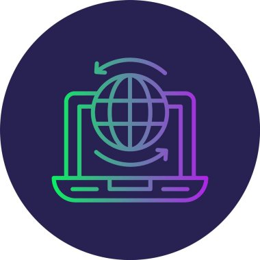 İnternet Satırı Gradyan Çemberi Simgesi