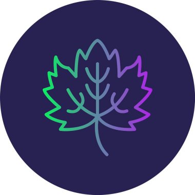 Akçaağaç Yaprağı Çizgisi Gradyan Çember Simgesi