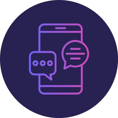 Konuşma Kabarcık Satırı Gradyan Çemberi Simgesi