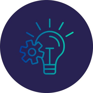 Ampul Çizgisi Gradyan Çemberi Simgesi