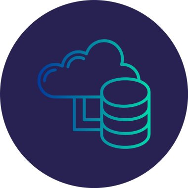 Bulut depolama Hattı Gradyan Çemberi Simgesi