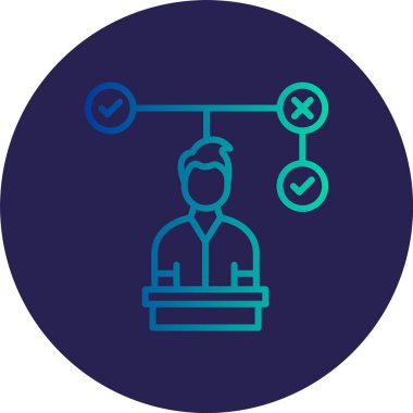 Karar Alma Satırı Gradyan Çemberi Simgesi