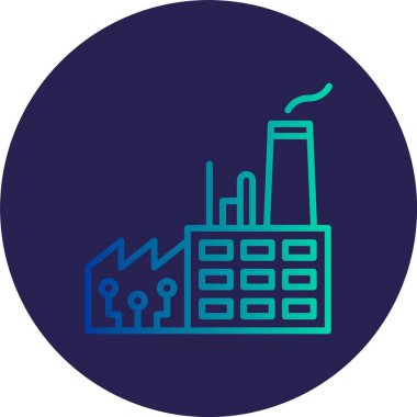 Akıllı Fabrika Çizgisi Gradyan Çemberi Simgesi