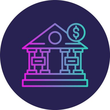 Banka Satırı Gradyan Çemberi Simgesi