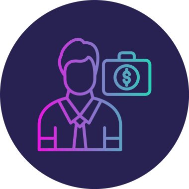 İş adamı Satırı Gradyan Çemberi Simgesi