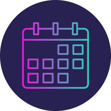 Takvim Satırı Gradyan Çemberi Simgesi