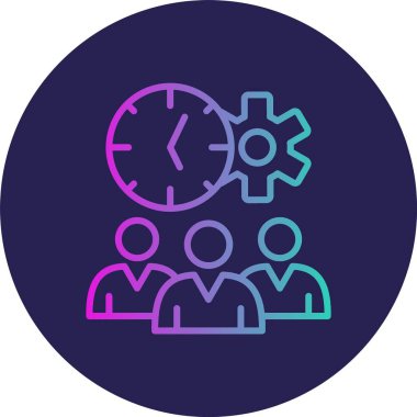 Saat Çizgisi Gradyan Çemberi Simgesi