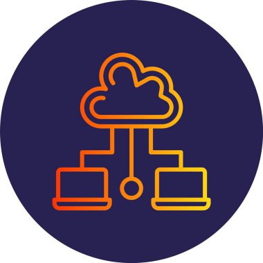 Bulut Hesaplama Satırı Gradyan Çemberi Simgesi