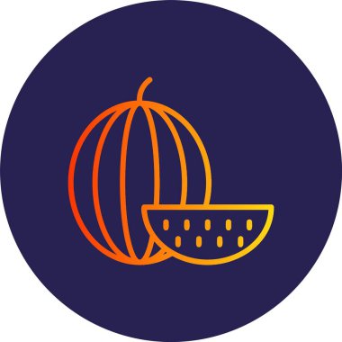 Karpuz Çizgisi Gradyan Çemberi Simgesi