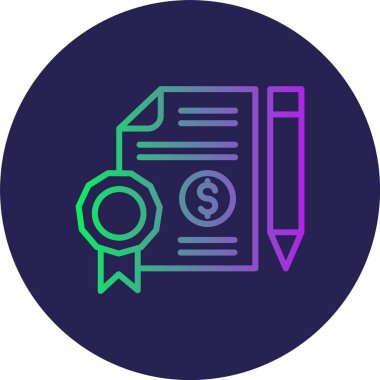 Bağ Çizgisi Gradyan Çemberi Simgesi