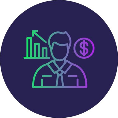 Ekonomist Satır Gradyan Çemberi Simgesi