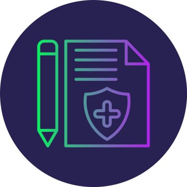 Sigorta Çizgisi Gradyan Çemberi Simgesi