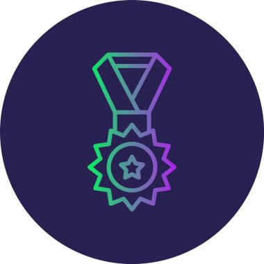 Madalya Çizgisi Gradyan Çemberi Simgesi