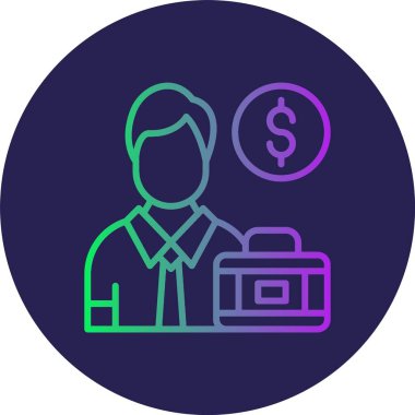 İş adamı Satırı Gradyan Çemberi Simgesi