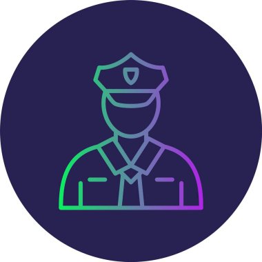 Güvenlik Çizgisi Gradyan Çemberi Simgesi