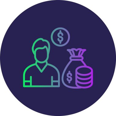 Varlık Çizgisi Gradyan Çemberi Simgesi