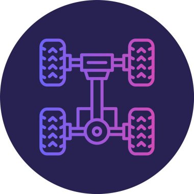 Chassis Çizgisi Gradyan Çemberi Simgesi