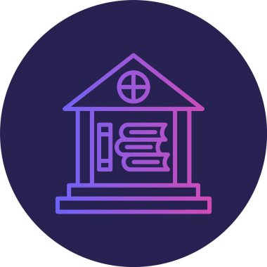 Kütüphane Satırı Gradyan Çemberi Simgesi