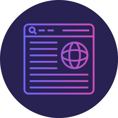 Web Tarayıcı Satırı Gradyan Çemberi Simgesi