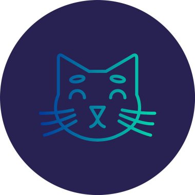 Kedi Çizgisi Gradyan Çemberi Simgesi