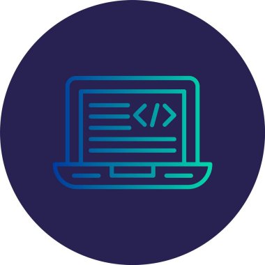 Kodlama Satırı Gradyan Çemberi Simgesi