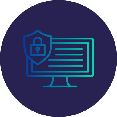 Bilgisayar Satırı Gradyan Çemberi Simgesi