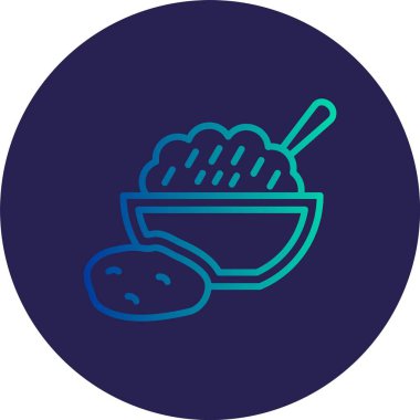 Ezilmiş Patates Çizgisi Gradyan Çemberi Simgesi