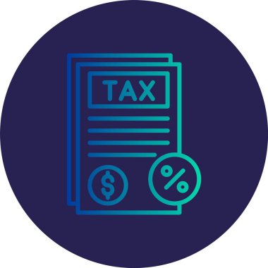 Vergi Danışmanı Çizgisi Gradyan Çemberi Simgesi