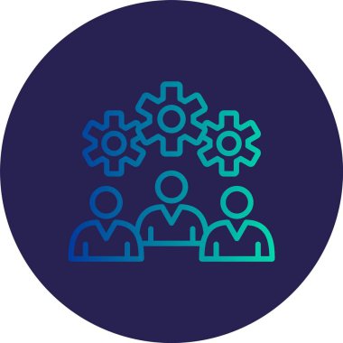 Takım Yönetimi Satırı Gradyan Çemberi Simgesi