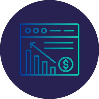 Web sitesi Satırı Gradyan Çemberi Simgesi