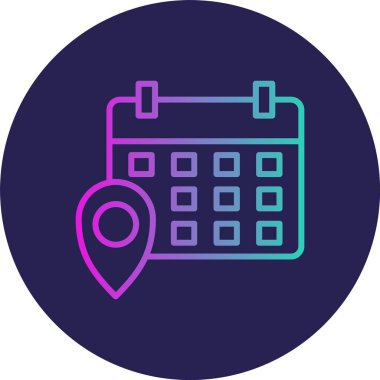 Olay Konumu Çizgisi Gradyan Çemberi Simgesi