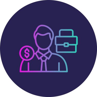 Yatırım Satırı Gradyan Çemberi Simgesi