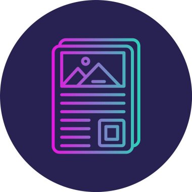 Poster Satırı Gradyan Çemberi Simgesi