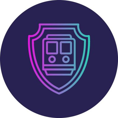 Güvenlik Çizgisi Gradyan Çemberi Simgesi